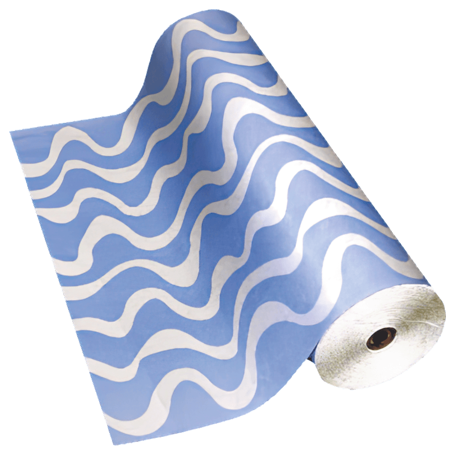 Einschlagpapier ``BLAUE WELLE`` 75cm breit, 45g/qm, 14 kg